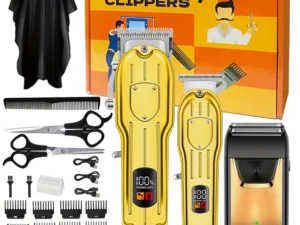 Professional Hair Clipper Set with LCD Display, Beard Trimmer & Foil Shaver for Men – Cordless Rechargeable Clippers Beard Trimmer Kit for Home, Barber ,Gifts