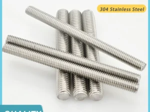 304 Stainless Steel Full Threaded Rod Bolt M3 M4 M5 M6 M8 Length 16-300mm Fully Metric Headless Bolt Thread Stud Rods Screws