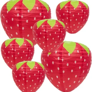 3PCSX20CM Strawberry Paper Lanterns Ornament Very Refreshing and Cute for Fruit Theme Birthday Party Baby Shower Paper Wedding G