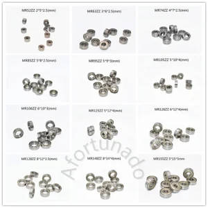 10pcs Miniature Bearings MR42 MR52ZZ MR63ZZ MR74ZZ MR85ZZ MR95ZZ MR106ZZ MR115ZZ MR128ZZ MR137ZZ MR148ZZ MR155ZZ