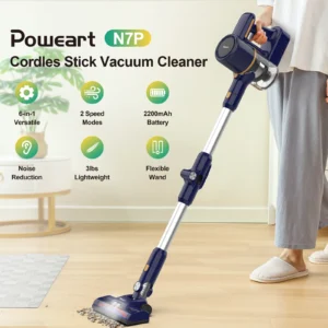 N7P Foldable Cordless Vacuum Cleaner, 20Kpa Handheld Stick Vacuum for Household Cleaning
