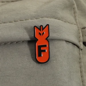 Cartoon Red Bomb F Logo Enamel Pins Classic Movie Game Metal Brooches Backpack Clothes Lapel Badge Jewelry Gift for Kids Friends