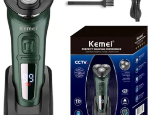 Kemei LCD Dislay Waterproof Electric Shaver For Men Wet Dry Neck Beard Electric Razor Facial Shaving Machine Rechargeable
