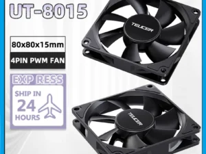 TEUCER 8015 Computer Case Fan 80mm/92mm 4-pin PWM High Airflow Ultra-thin Cooling Fan 1200-3000RPM Cascadable FDB Bearing Fan