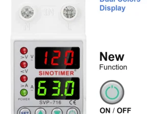 110VAC 120VAC 40A 63A Din Rail Dual Display Adjustable Over Voltage Current and Under Voltage Protective Device Protector Relay