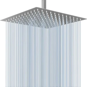 High Pressure Rainfall Stainless Steel Shower Head High Flow 8" 10" 12" Square Pressure Boosting Design Spa Bathroom Showerhead