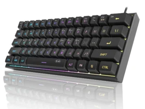 MageGee Mini 60% Gaming Keyboard, RGB Backlit 61 Key Ultra-Compact Keyboard, TS91 Ergonomic Waterproof Mechanical Feeling Office
