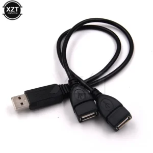 USB 2.0 3.0 A 1 Female to 2 Dual USB Male Data Hub Power Adapter Y Splitter USB Charging Power Cable Cord Extension Cable 1Pc