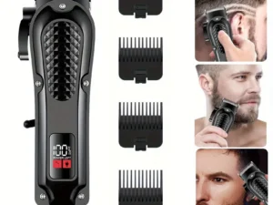 Professional men's hair trimmer with LED display, rechargeable lithium battery USB charging wireless trimmer suitable for trimmi