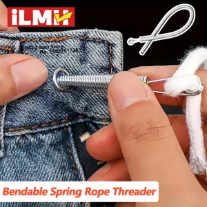 iLMH Bendable Spring Drawstring Threader, Pants Hoodies Elastic Band Lace Cord Flexible Drawstring Thread DIY Sewing Accessories