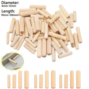 100-300pcs Wooden Dowel Cabinet Drawer Round Groove Wood Craft Dowel Rod Set Furniture Accessories Wooden Dowel