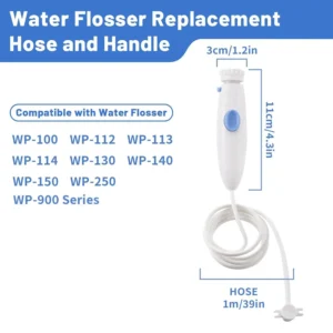 Replacement Hose Handle Parts Compatible with Waterpik Water Flosser WP-100 WP-140 WP-150 WP-900 Series Oral Irrigator Accessori