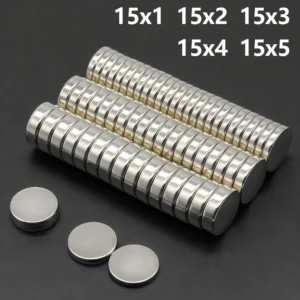 Powerful Neodymium Magnet N35 NdfeB Permanent Magnetic imanes Round Super Strong Fridge Magnets DIY 15x1 15x2 15x3 15x4 15x5mm