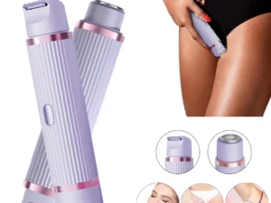 Electric Razors for Women Waterproof Bikini Trimmer Face Shaver for Underarms Legs Ladies Body Trimmer Hair Removal Pink Purple