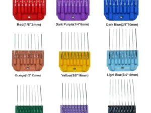 Pet 9 Color Stainless Steel Comb Set For Andis, Oster A5, Wahl KM Series Detachable Blade Animal Clippers (only size 10/15/30)
